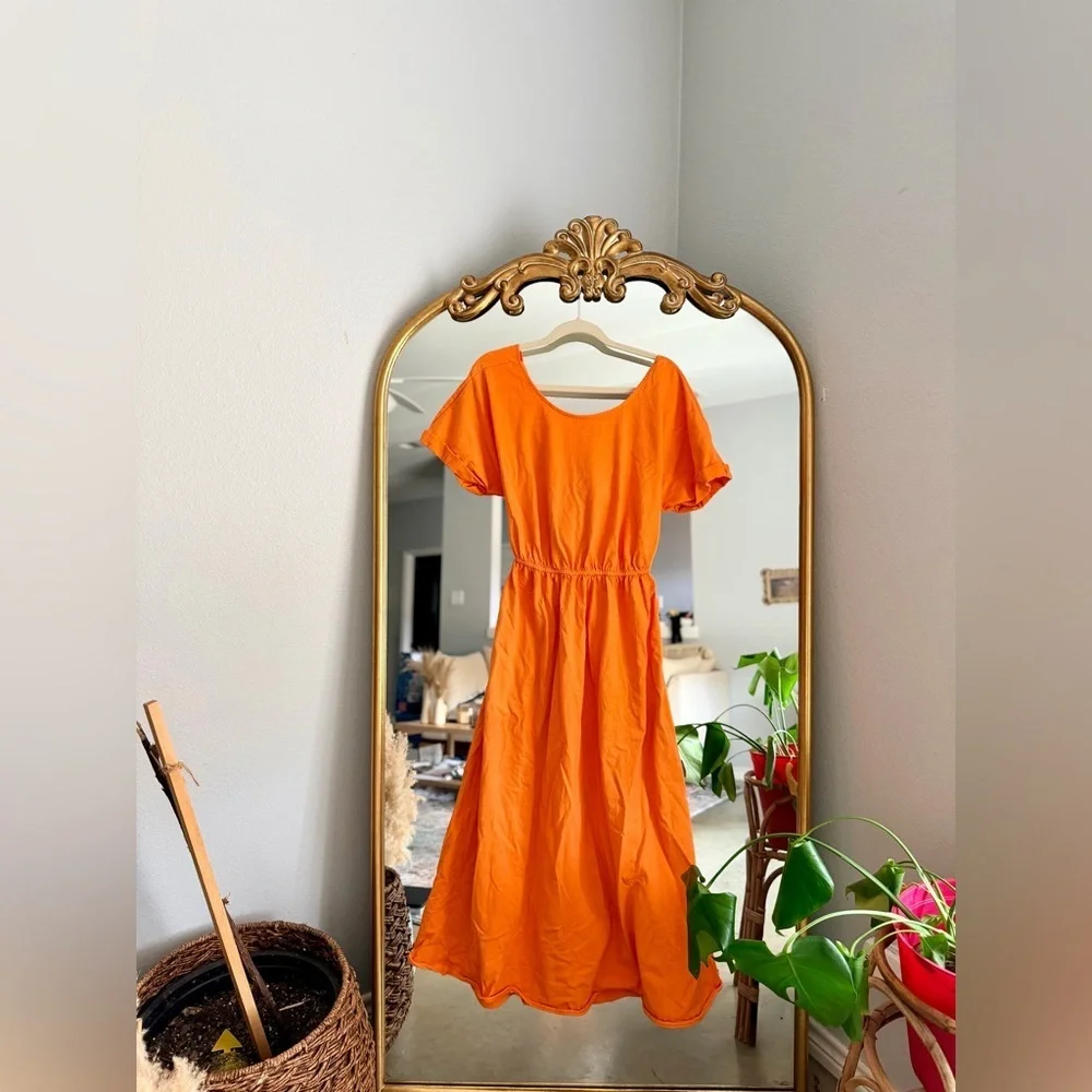 Free people Sorrento orange midi dress small